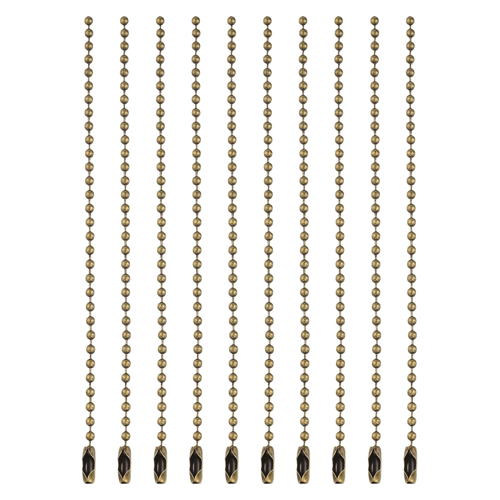 PATIKIL Ball Beads Chains, (10cm, Bronze) (120 Pcs), Metal Dog Tag Chain Keychain Rings Beaded Extension Links Necklace Keychains, Suit for - Jewelry Making/Hanging Decoration — image 1