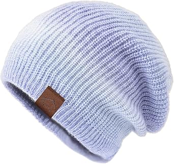 tuduoms Womens Tie Dye Hats Winter Wool Warm Rib Cable Knit Beanies Hat Teen Girls Trendy Cute Skull Ski Cap Pom Pom Beanie