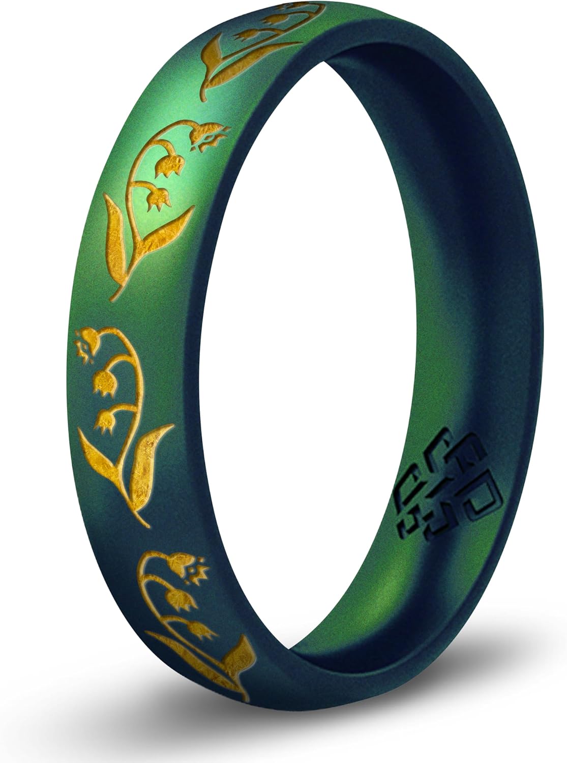 Knot Theory Birth Flower Silicone Ring for Women - 4mm Comfort Fit Wedding Band Engagement Ring