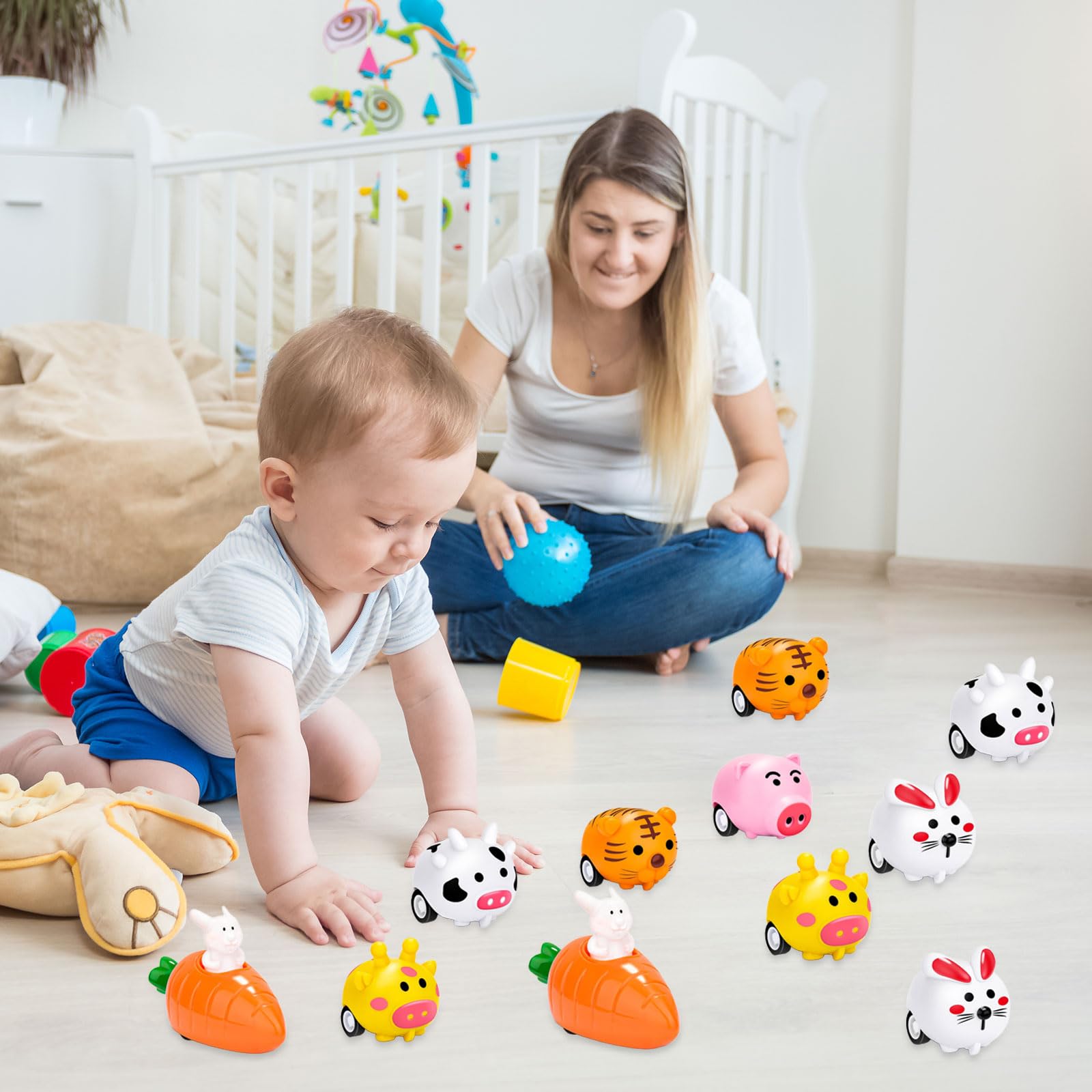 Meanju 12 Pièces Lapins à Remonter avec Carottes, ouets de Course pour Paques Enfant,Jouets à Remonter de Pâques,Décoration de Fête Cadeau de Pâques pour Enfants