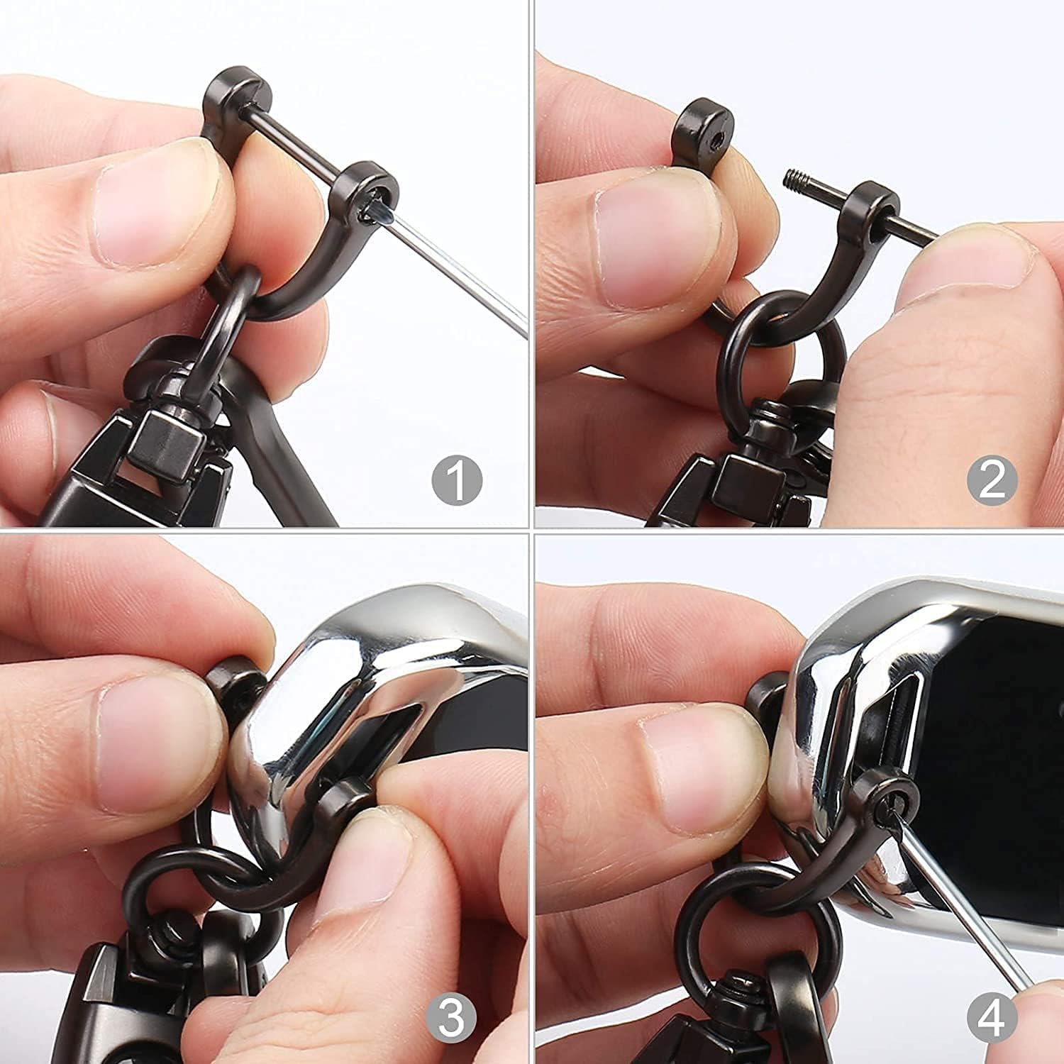 Leather Key Chain Suit for Toyota Car Key Fob Key Chain Keychain Compatible with Toyota Camry Highlander Corolla Sequoia Tundra Tacoma 4Runner Trucks (Black) - Image 5