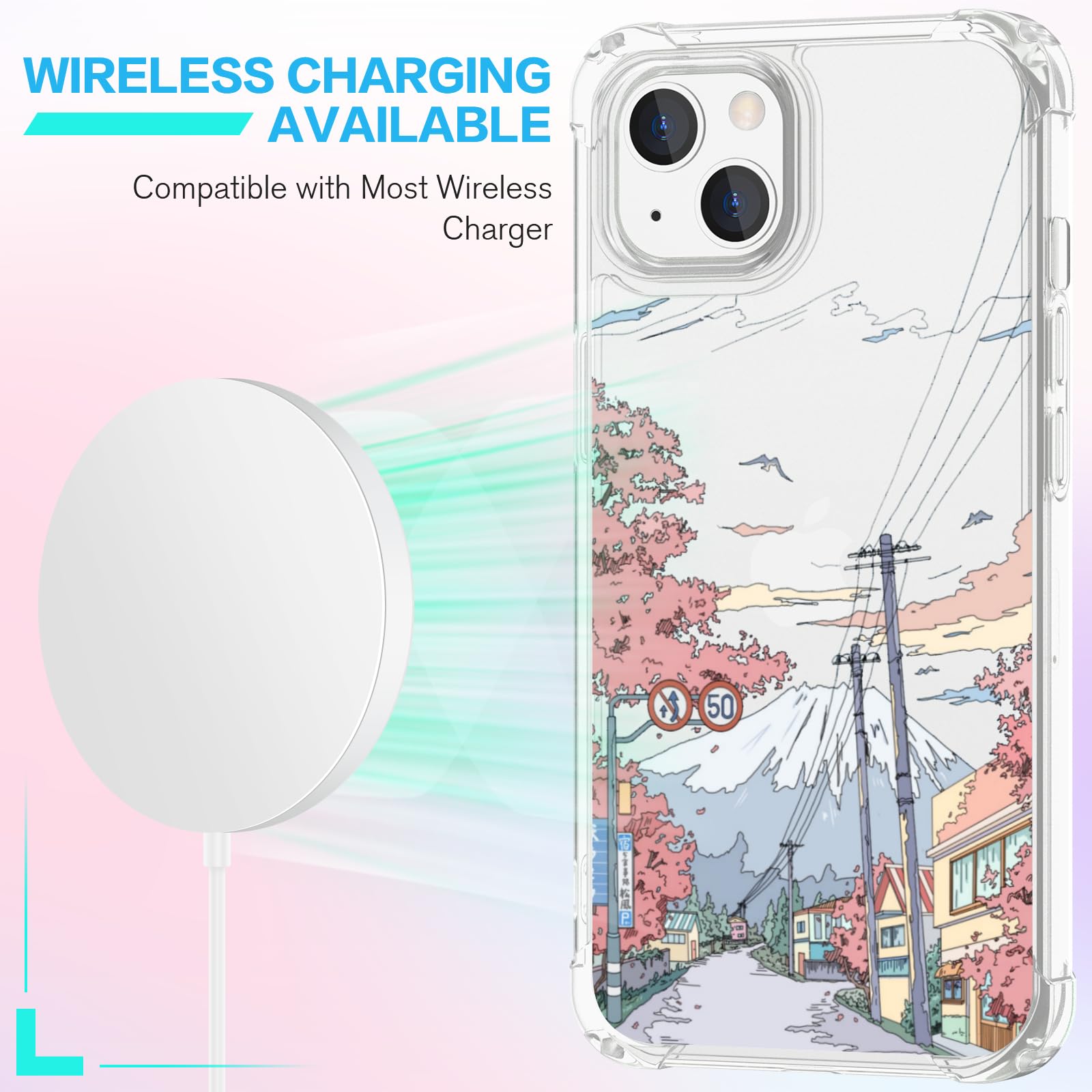 TPU Case for iPhone 13 Girly Anime Clear Cute Character Cases for Girls Kids Boy Clear Anime Phone Case, Aesthetic Cover Fit for iPhone 17 16  main image 2