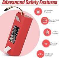 Acumulator robot aspirator GGiking 14,4 V 6800 mAh 97,92 Wh pentru Xiaomi Roborock S7, S5, S5 Max, S50, S6, S51, S502-00, Mijia generația 1 și 2 5