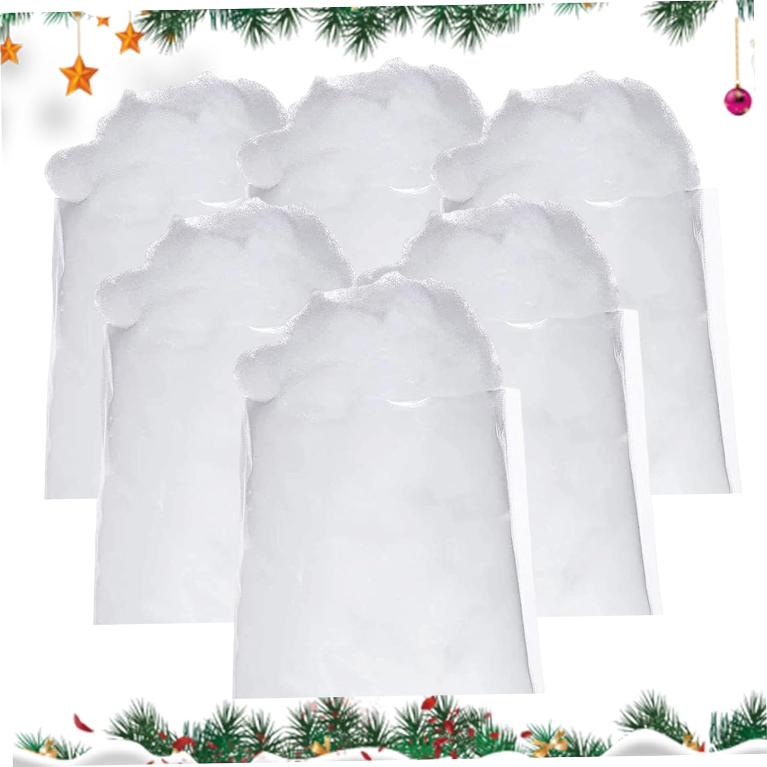 Fake Snow 6 Packs for Christmas Decorations Soft Artificial Snow Flame