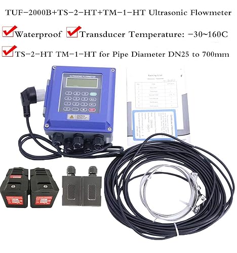 Miniatura 3 de HFBTE - Medidor de flujo por ultrasonidos fijo, impermeable, con transductor de abrazadera de alta temperatura TS-2-HT y TM-1-HT, DN25-27.559in,