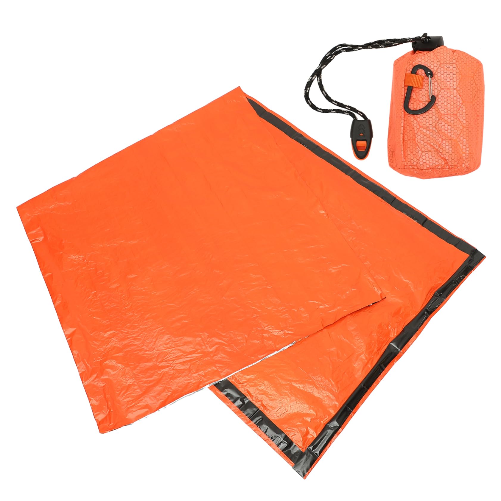 Anneome Emergency Sleeping Bag Portable Pe Aluminum Film Bivy Sack for Camping Whistle Compact Storage Bag