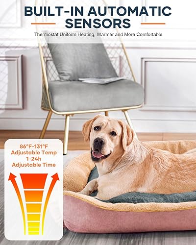 Miniatura 4 de Almohadilla térmica para mascotas, almohadilla térmica impermeable para perros y gatos con temporizador, interruptor de termostato inteligente,