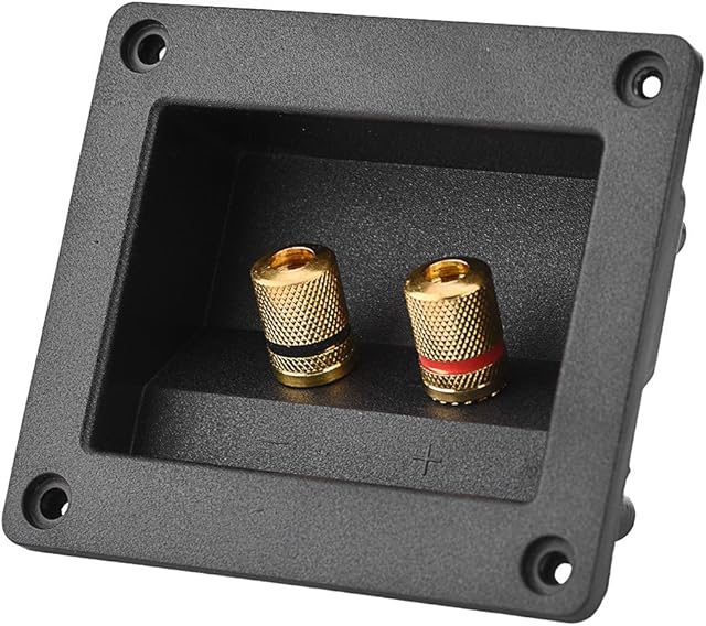 Speaker Terminal Box, Acoustic Components for HiFi Speaker 2 Copper Binding Post Terminal Cable Connector Box Shell for DIY