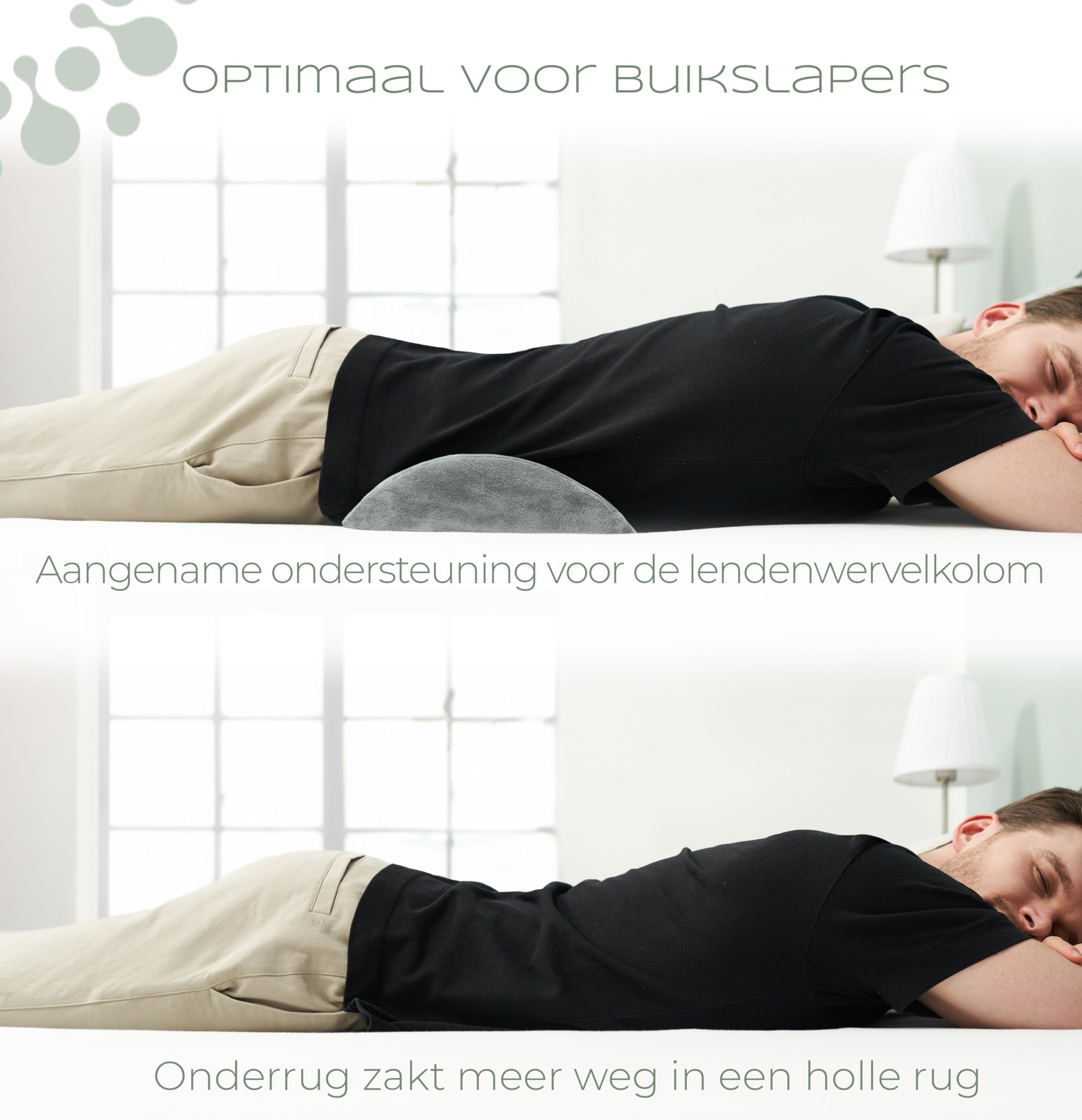 MzGro Rug Lumbale Steun Kussen voor Bureaustoel - Zacht Memory Foam Rug Kussen voor Rugpijn - Bolster Kussen voor Lang Zitten, Rijden, Reizen, Bed - Veelzijdig Kussen (Grijs