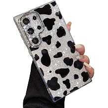 Samsung Galaxy S25 Ultra Case Bling Bling Bling Pretty Phone Case for Women Girls Aesthetic Design TPU Shockproof Protective Case Cow