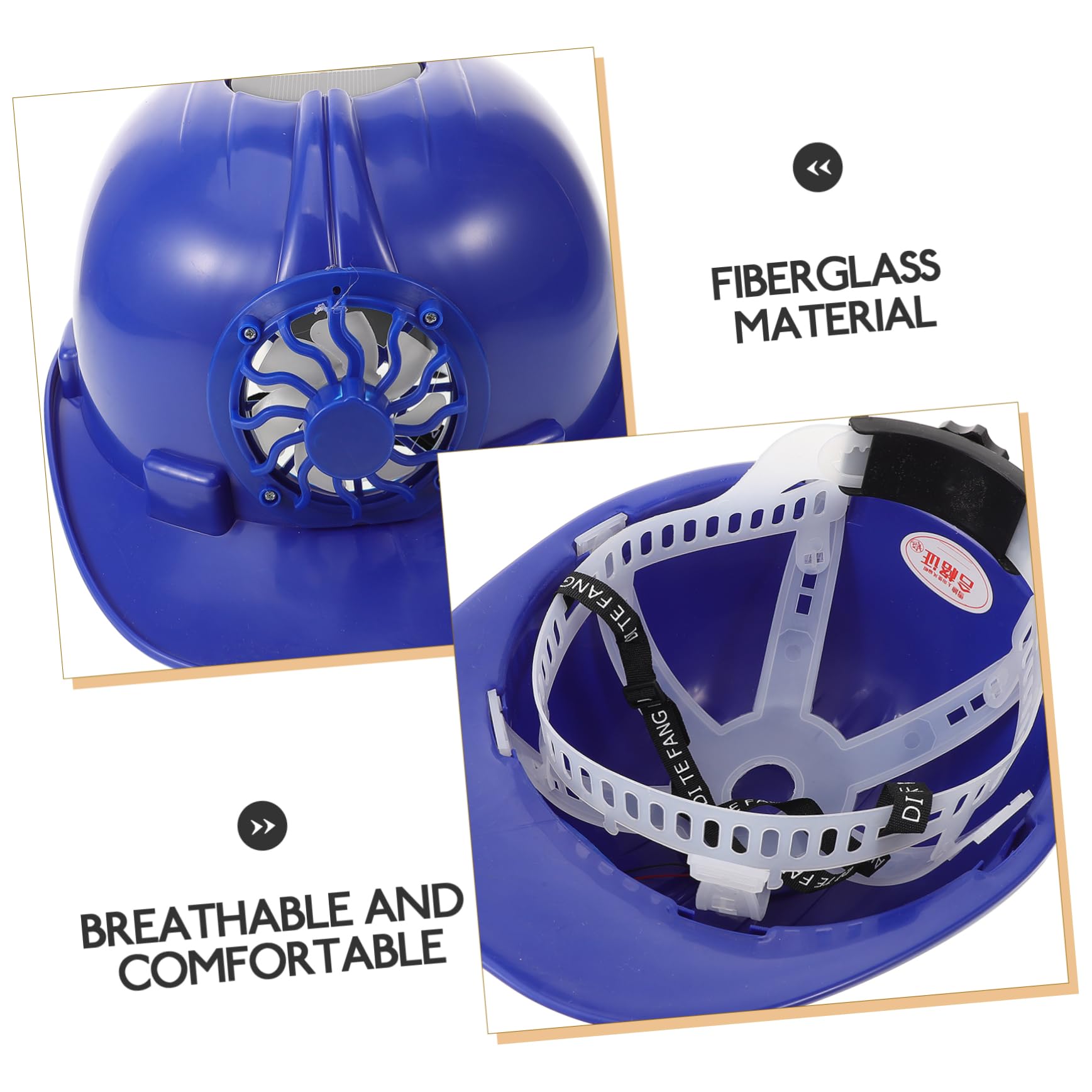 Didiseaon Casco Sicurezza Solare Per Edilizia Casco Da Raffreddamento Solare Protezione All Aperto