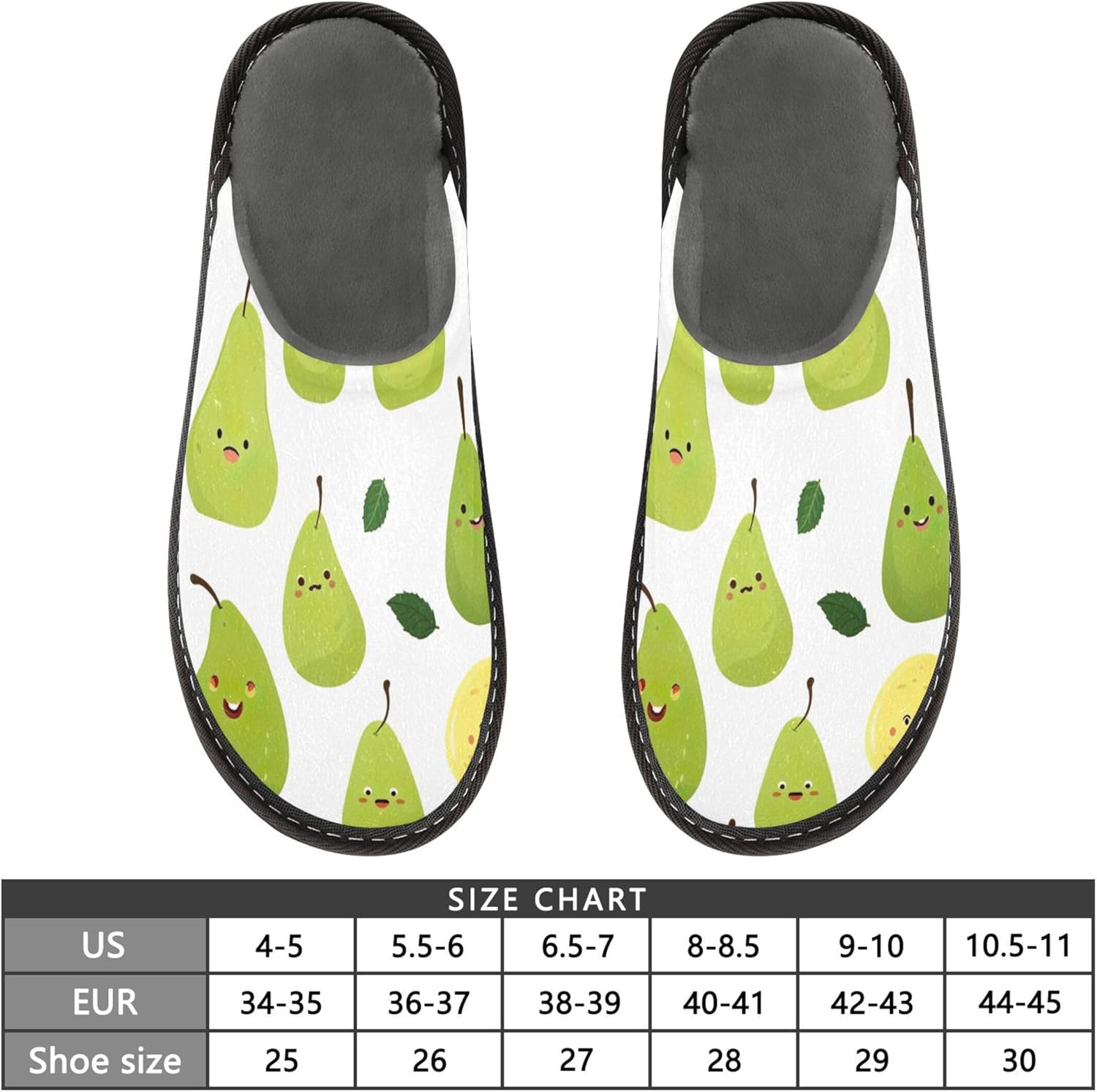 Pear Fruit House Slippers – Cozy Fuzzy Slippers for Guests, Washable & Disposable, Perfect for Shoeless Home, Spa & Hotel Use A112305
