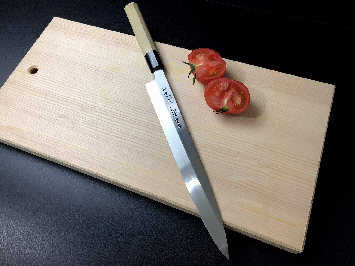 本焼　左引　柳刃包丁 約30cm 純日本鋼　有次 有次 包丁 柳刃 本焼 純日本鋼 330mm 白鋼2 築地 ARITSUGU 柄 名入れ