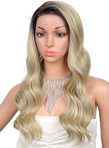 Miniatura 3 de Kalyss Pelucas de encaje frontal de 24 pulgadas para mujer, cuerpo largo, ondulado, rizado, resistente al calor, hechas en Japón, pelucas sintéticas