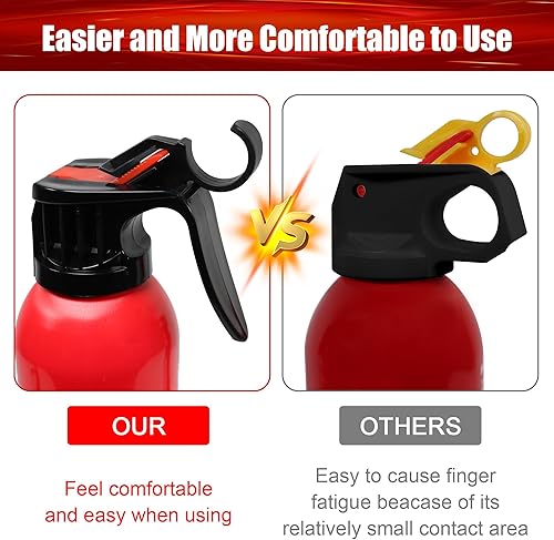 Miniatura 4 de Guofa Extintor de incendios pequeño para automóvil, paquete de 4 extintores caseros aplicados para A, B, C, K, extintor portátil con soporte de