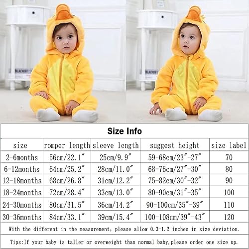 Miniatura 7 de QIAONIUNIU Disfraz de pato para bebé para Halloween, mameluco para niños pequeños, rómper para cosplay, de 12 a 18 meses