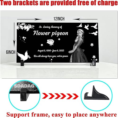 Miniatura 5 de Piedra de granito conmemorativa personalizada, lápidas para tumbas, piedras conmemorativas de jardín, placas conmemorativas para exteriores, lápidas