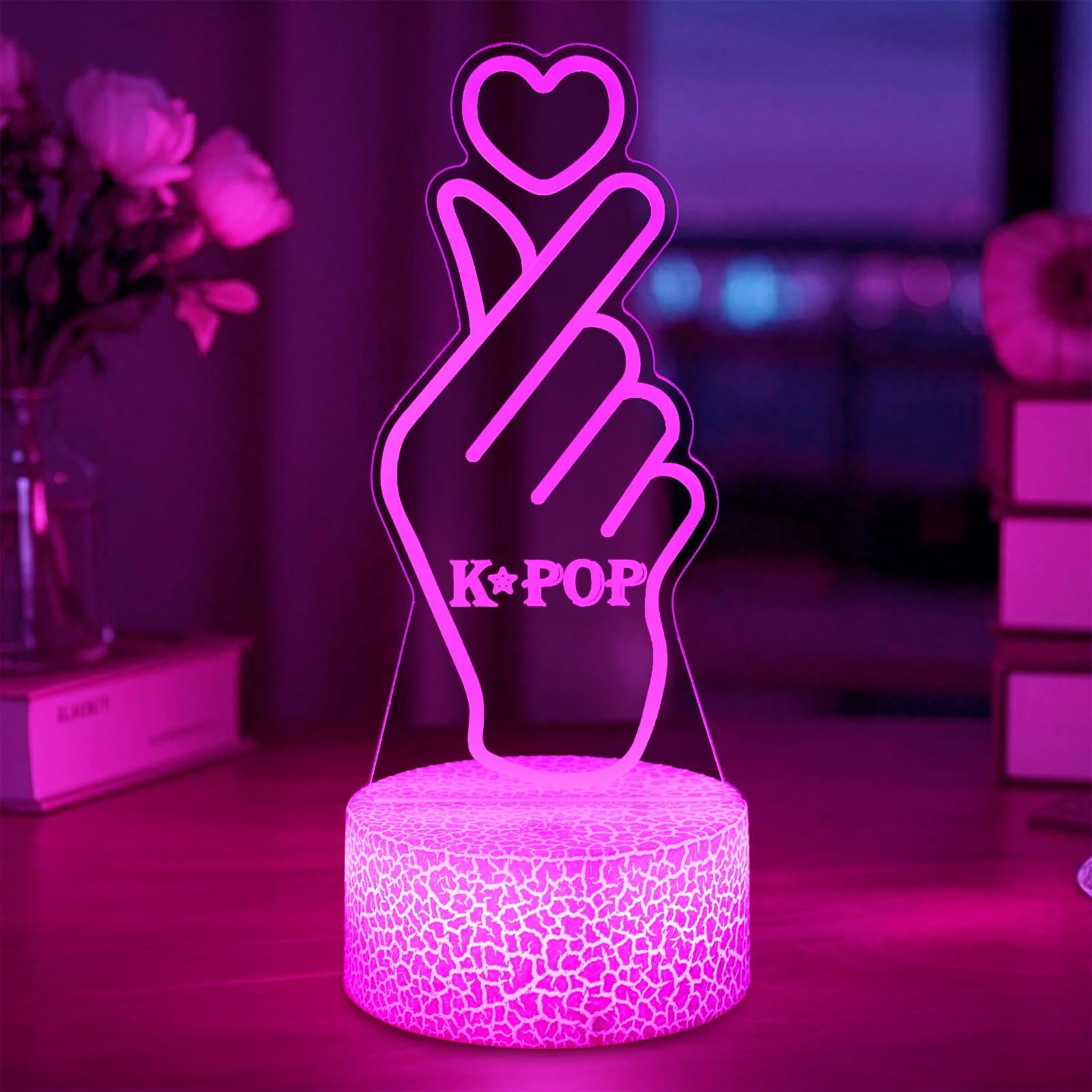 K-Pop dekoratives Nachtlicht, 16 Farbwechsel, Dekor mit Fernbedienung, Kpop Merchandise Geschenk, perfekt als K-Pop-Fan-Geschenk oder Urlaubsgeschenk