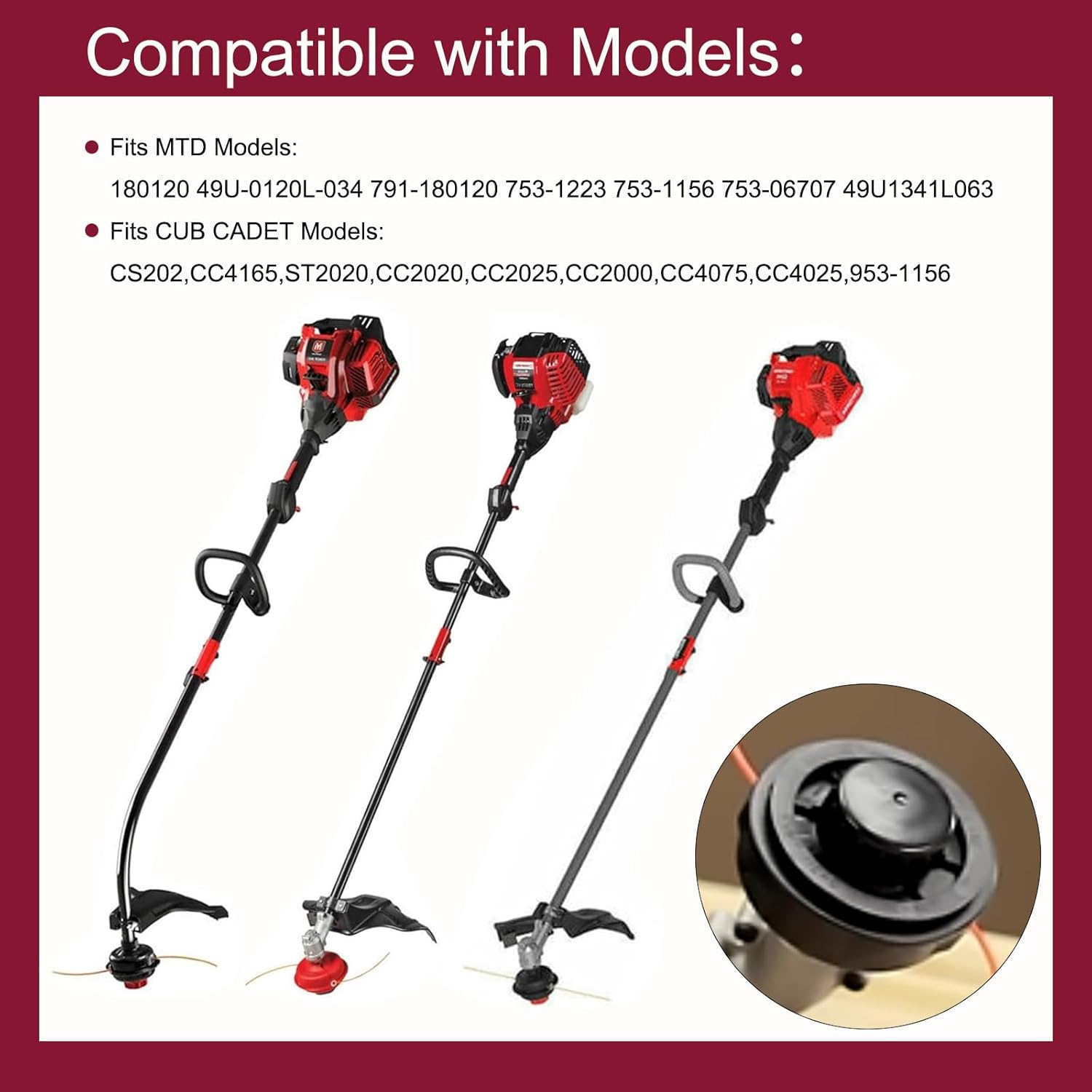 Replacement String Trimmer Spool for Troy-Bilt TB22 TB25S TB25CB TB25SB TB22 TB252s EC Gas String Trimmer for Hyper Tough h2510 h2520 for Craftsman WS2200 WC210 WC2200 WS205
