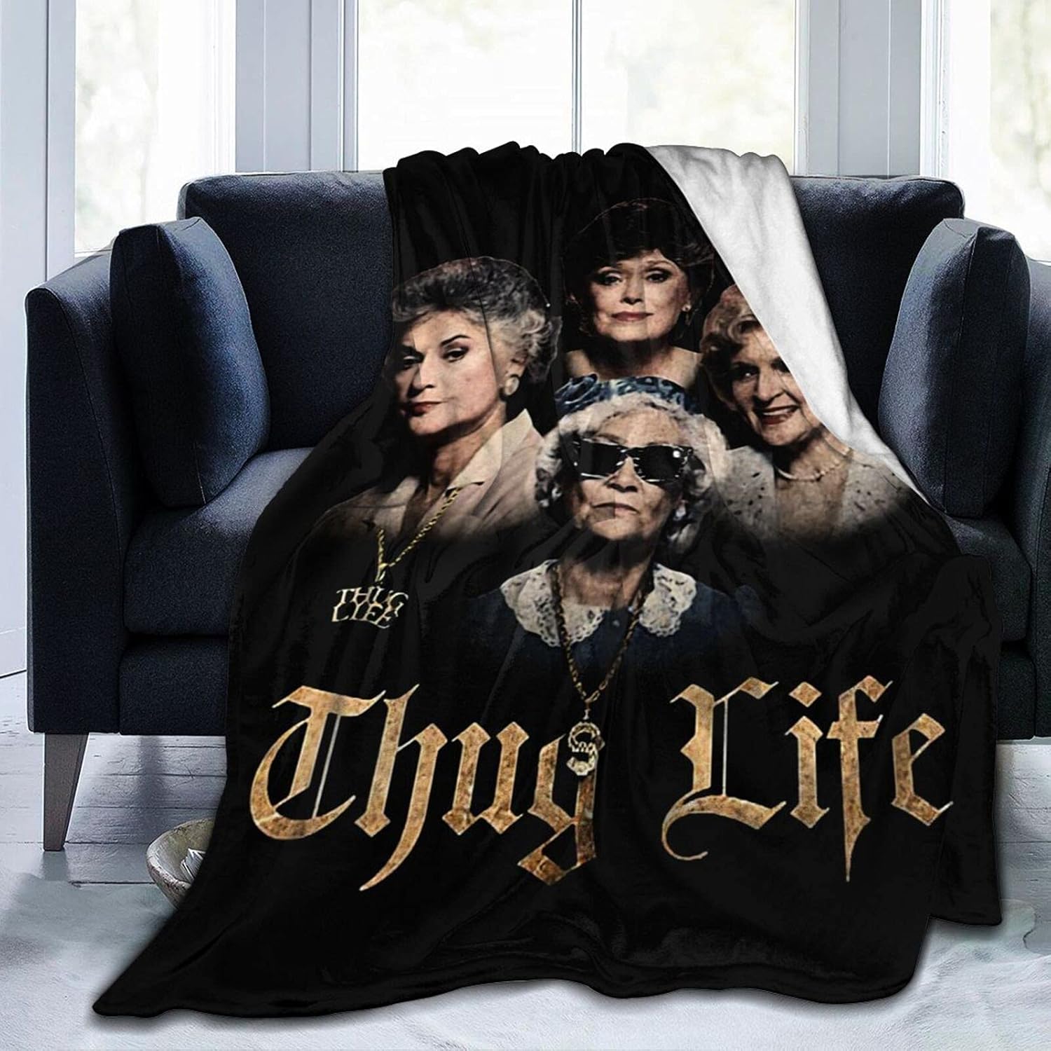 Golden Girls Fleece Throw Blanket for Couch, Soft, Plush, Fluffy, Warm, Microfiber, Lightweight, Cozy – Perfect for Bed, Sofa
