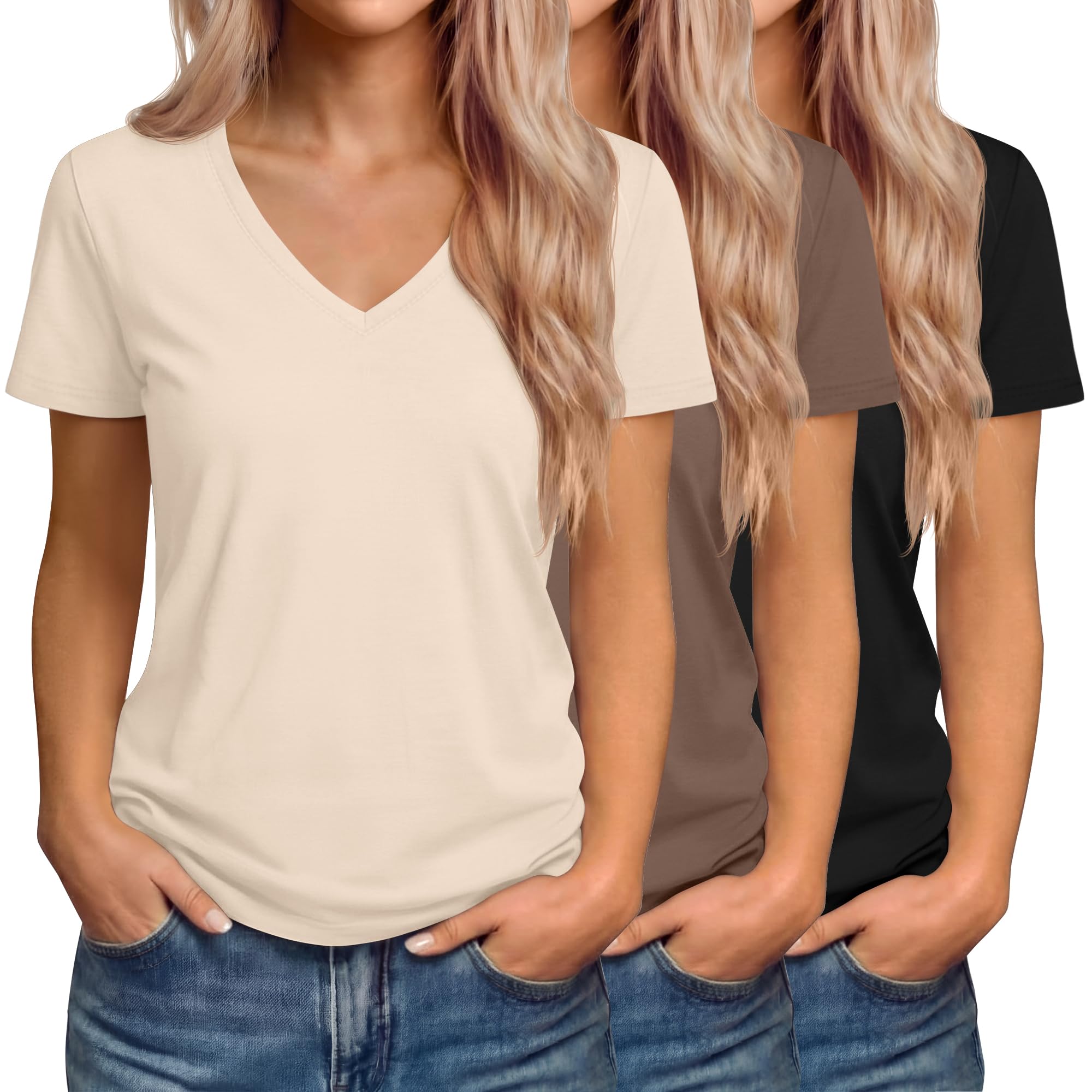 Riyiper V-Neck T-Shirts 3-Pack