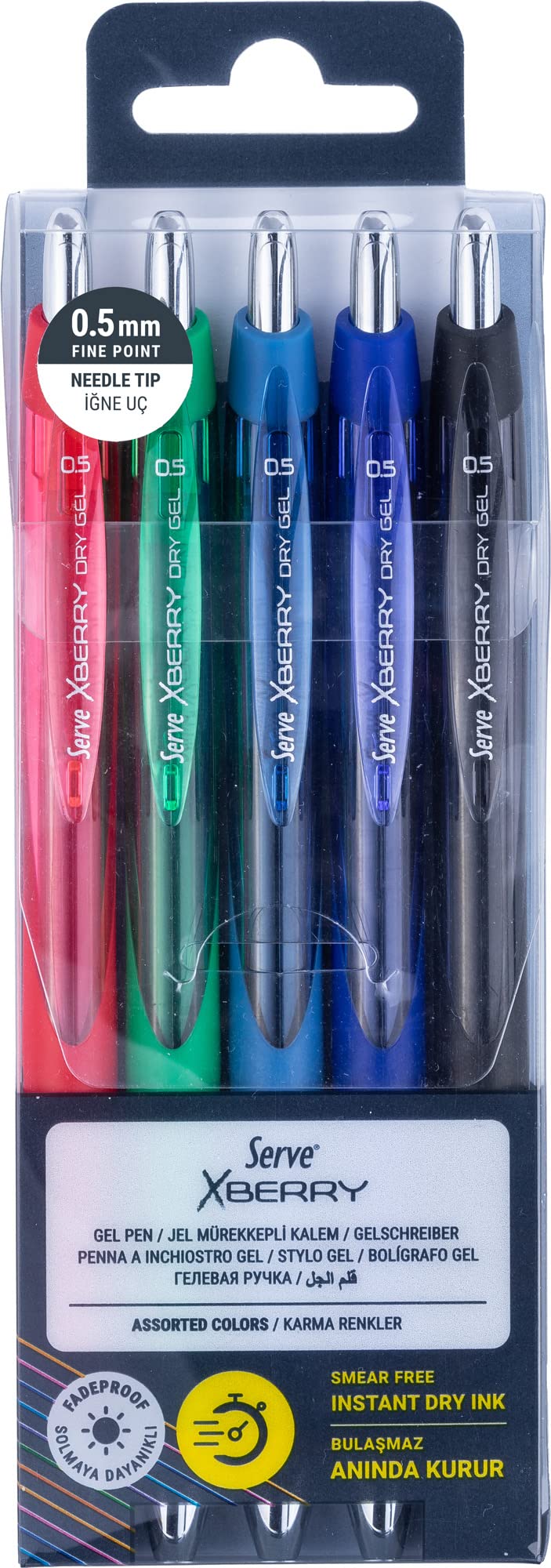 Serve Xberry Jel Kalem 05mm Igne Uc 5 Li Pet.