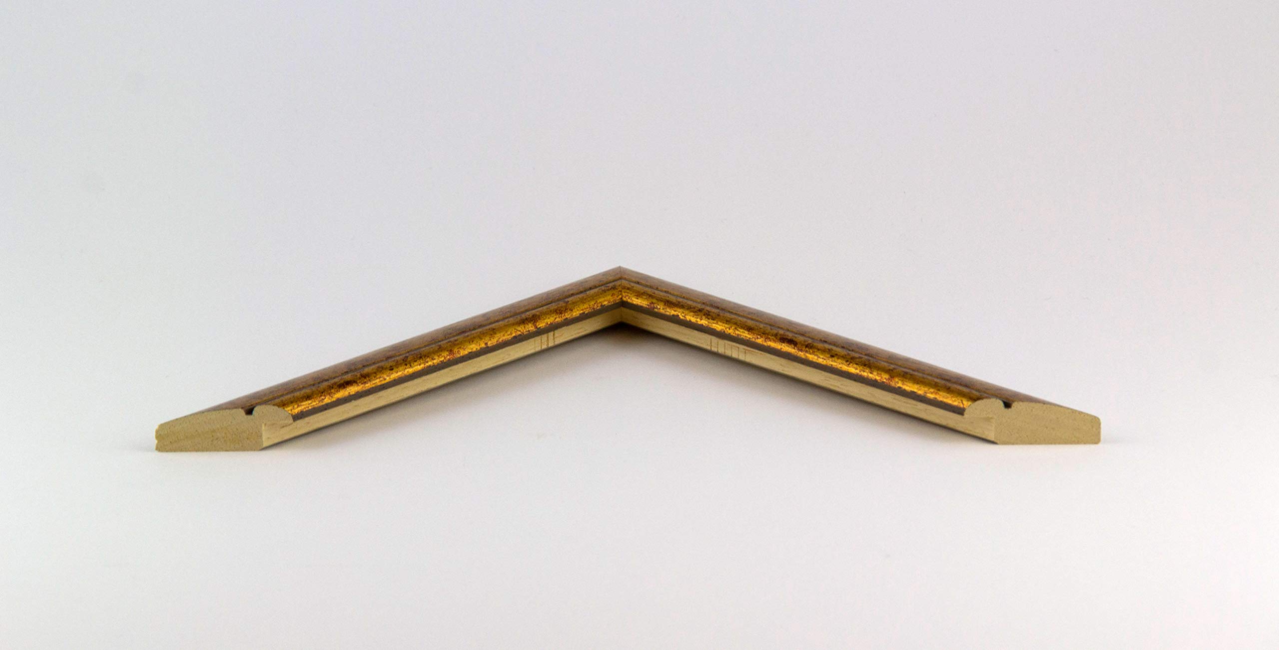 myposterframe Bilderrahmen Aged Vintage 61 x 91,5 cm Pandora Echtholz Gold mit Kunstglas klar 1 mm