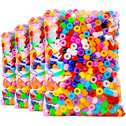 Praisebank 4000 pcs Multi-Color Pony Beads, Hair Beads, Beads for Jewelry Making, Beads for Crafts, Beads for Hair Braids…