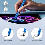 LINFANC 12Pcs Stylus stylo pour écran tactile, 2-in-1 Haute précision & Stylo de sensibilité pour iPad/iPhone/Android Smartphones et tablettes compatibles avec tous les écrans tactiles