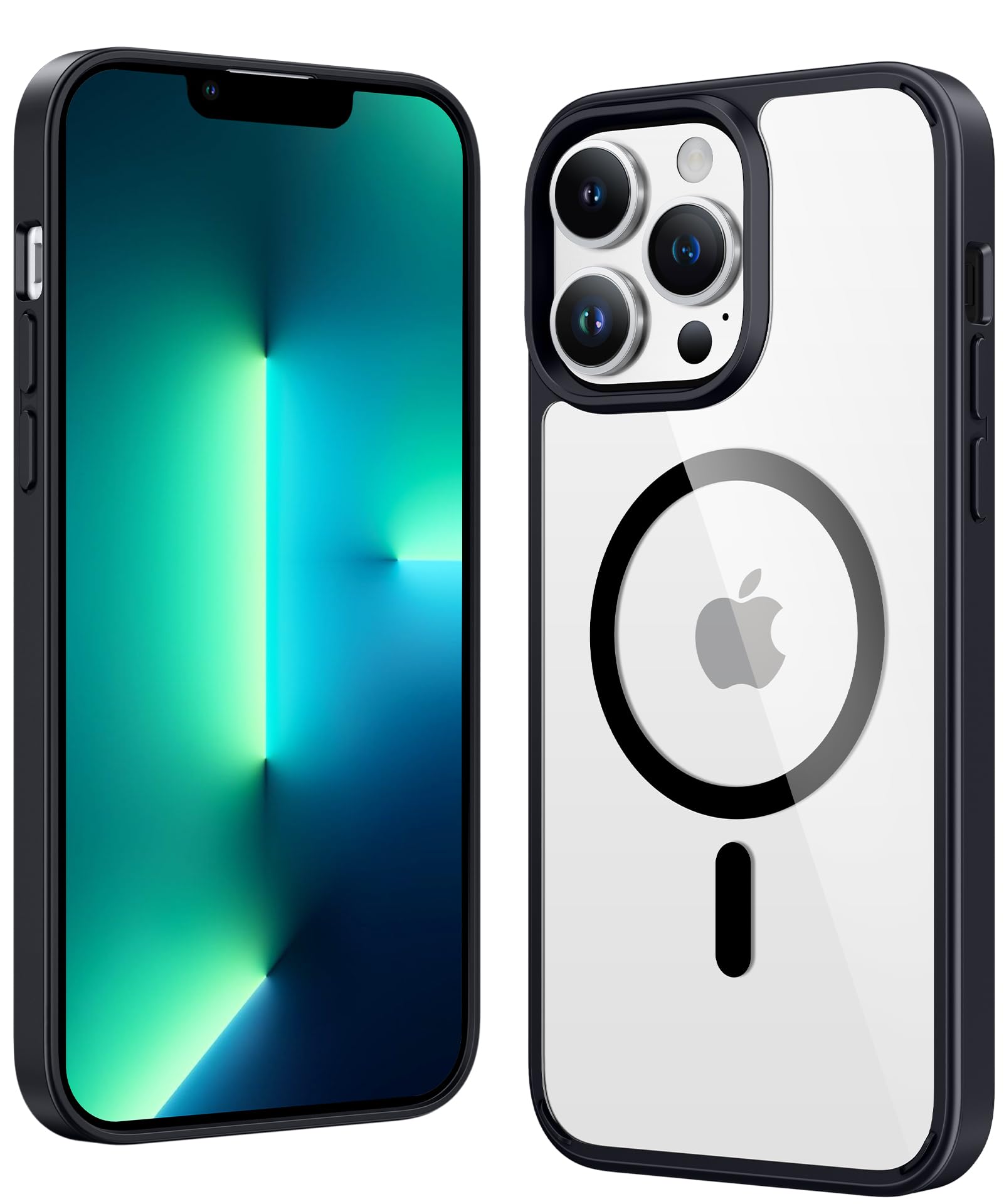 FNTCASE for iPhone 13 Pro-Max Case Compatible with Magsafe Clear Phonecase | Anti Tellowing, Military Grade Drop Protection, Slim Magnetic Phone Cases, Shockproof Bumper, Transparent Cell Cover
