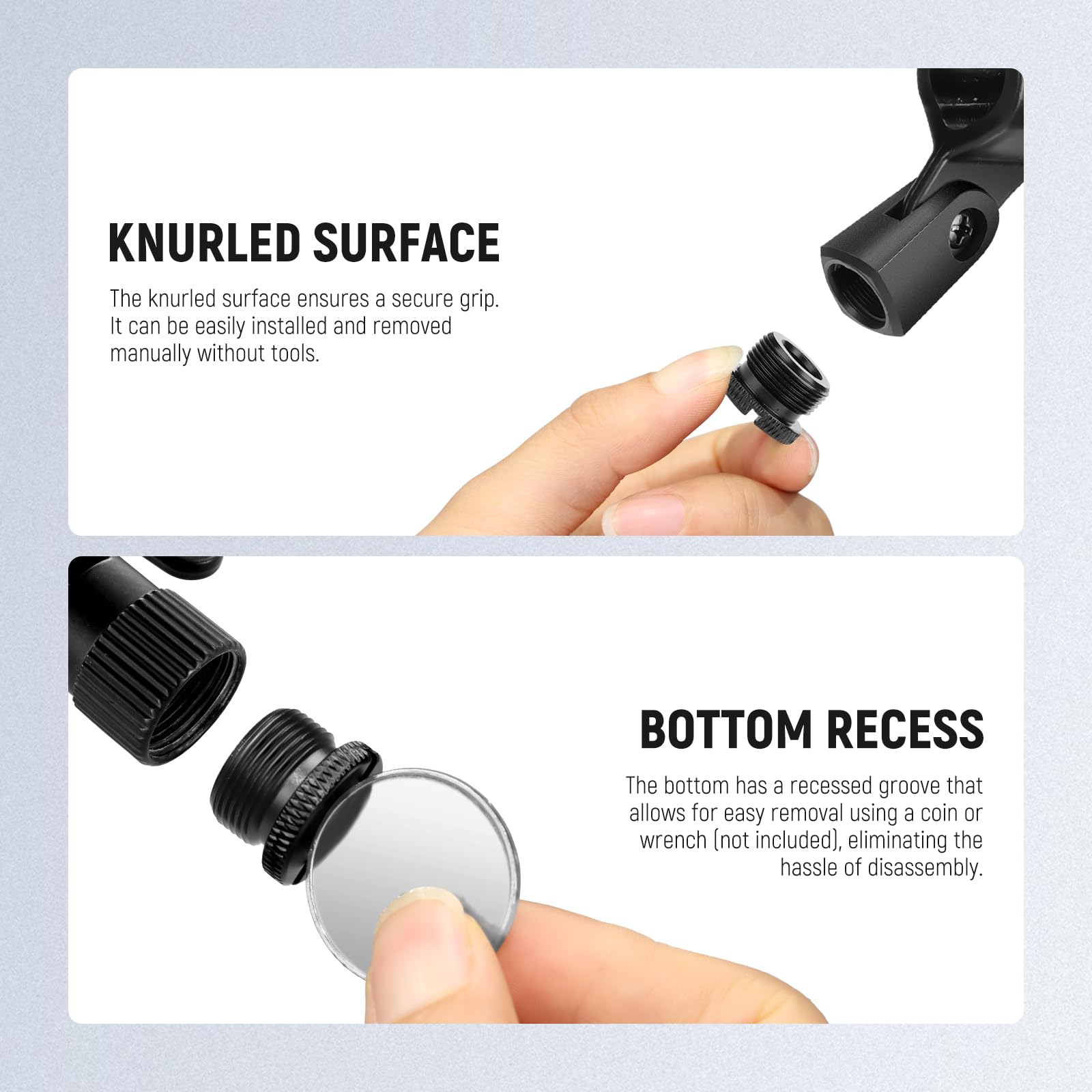 NEEWER Kit Accessori per Estensione di Supporto Mic (6 Pezzi), Tubi di Prolunga per Asta Microfono in Lega Alluminio e Adattatori da 5/8" Maschio a 3/8" Femmina per Braccio da Tavolo Boom Arm, HW-44