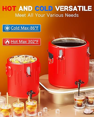 Miniatura 2 de Dispensador de bebidas aislado de 2.7 galones, dispensador de bebidas calientes con interior y boquilla de acero inoxidable, dispensador de agua