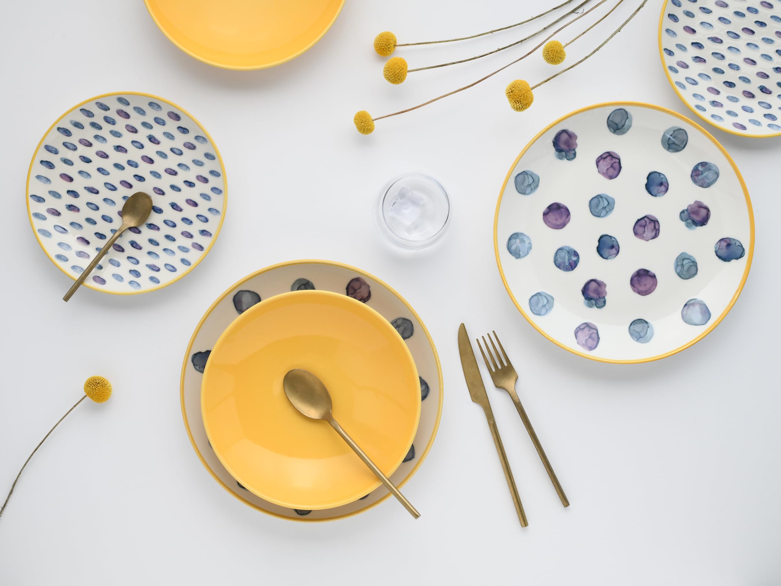 CreaTable, 24177, Serie Maisie, 12-teiliges Geschirrset für 4 Personen, Teller Set aus Steinzeug, spülmaschinen- und mikrowellengeeignet, Qualitätsproduktion