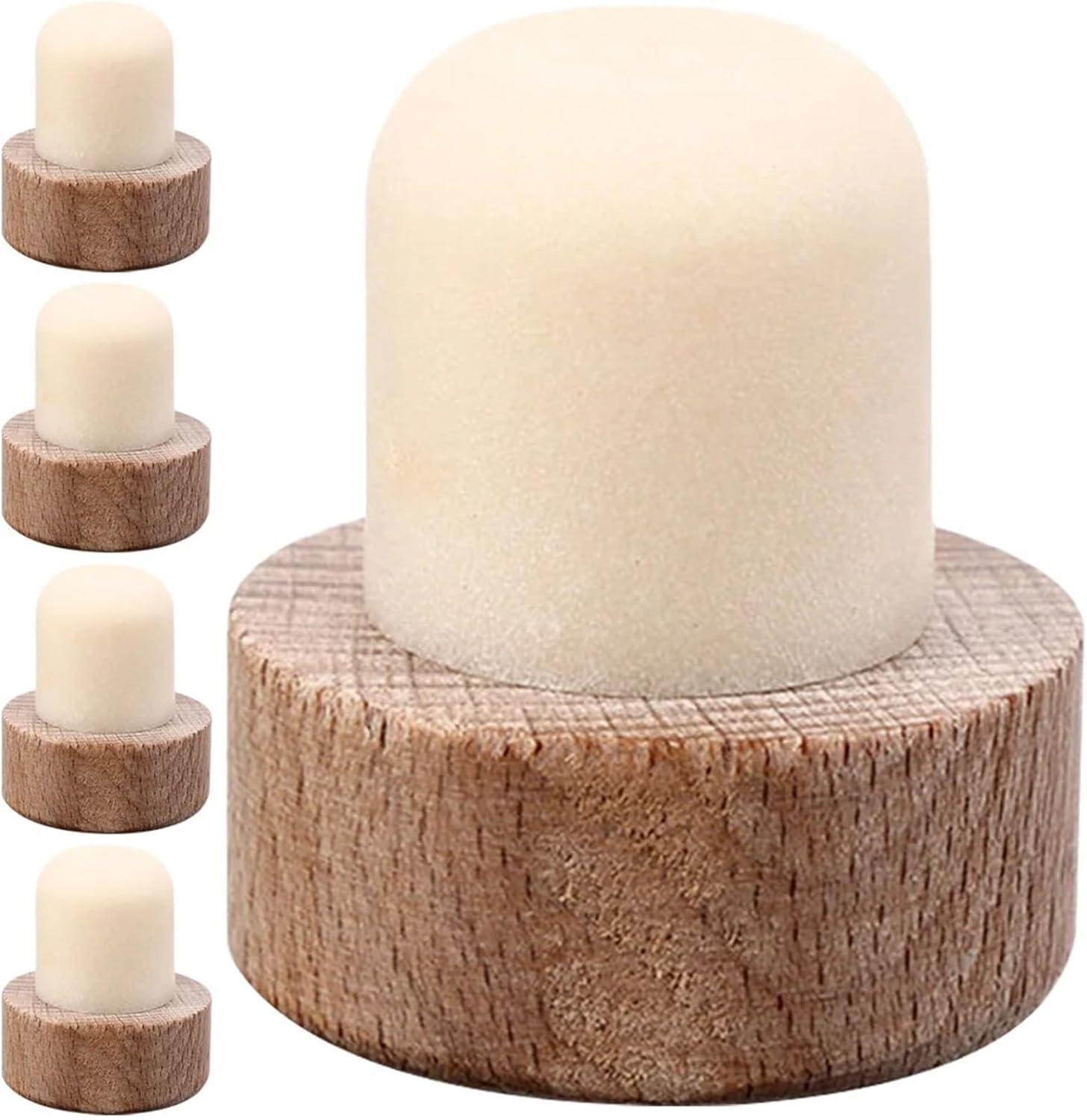 Natural Wood Wine Corks 20 Pcs Wooden Cork Holder Bottling Drinks Topper Corks Stoppers