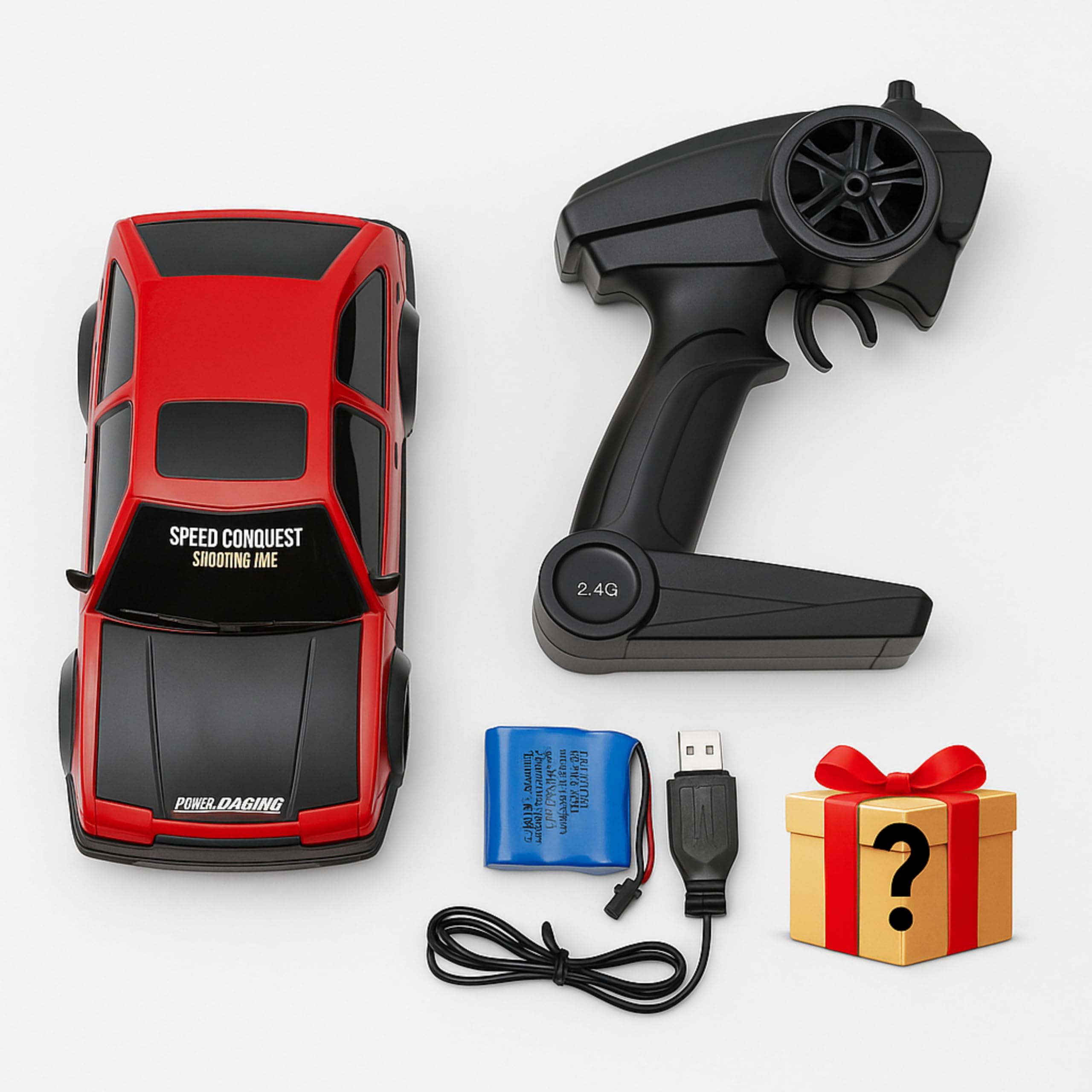 SCALICON Toyota AE86 Trueno RC Car – Red & Black Speed Contest