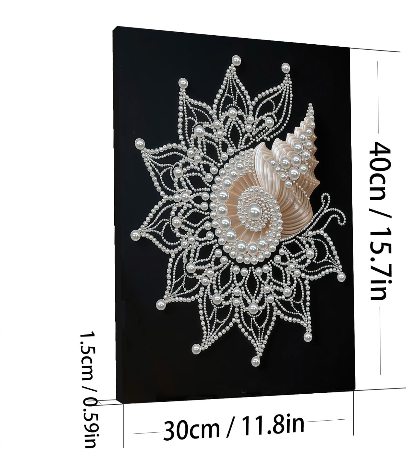 POETRYDRAW DIY Diamond Pearl Painting Kit for Adults Shell Flower, Beginner Friendly Craft Kits with Frame 30x40cm, Home Decor Housewarming Gift, Diamond Dots Beads Canvas Art for Wall Decor