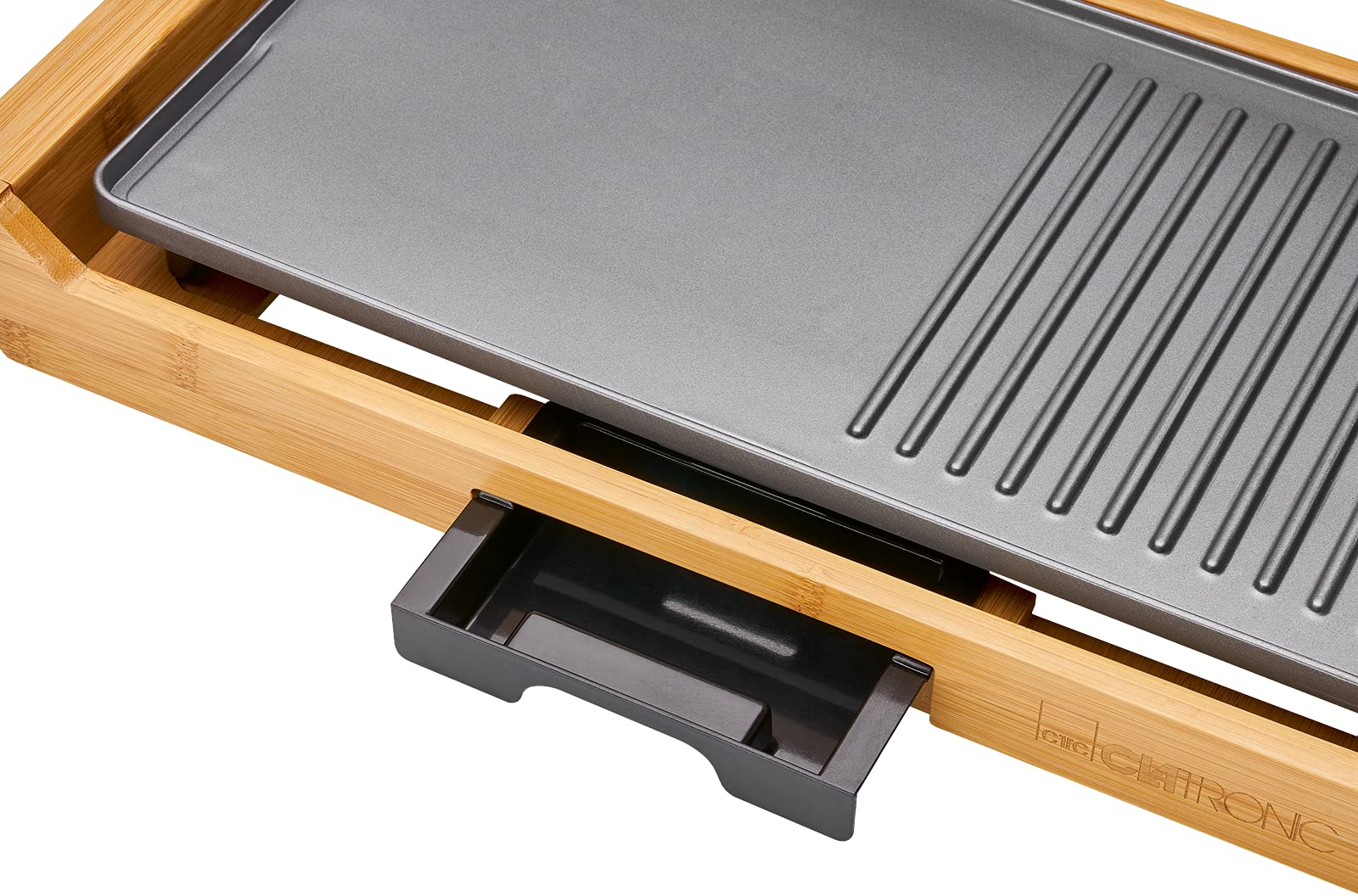 Clatronic TG 3697 1800 W Grill Elettrico Da tavolo Bambù, Nero