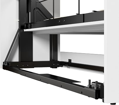 Bestar Queen Murphy Bed and 2 Shelving Units with Drawers, White, Pur, 136W | 2 Shelving Units; supports up to 1000 lb; min. ceiling height 91.1 in.; dual piston mechanism;