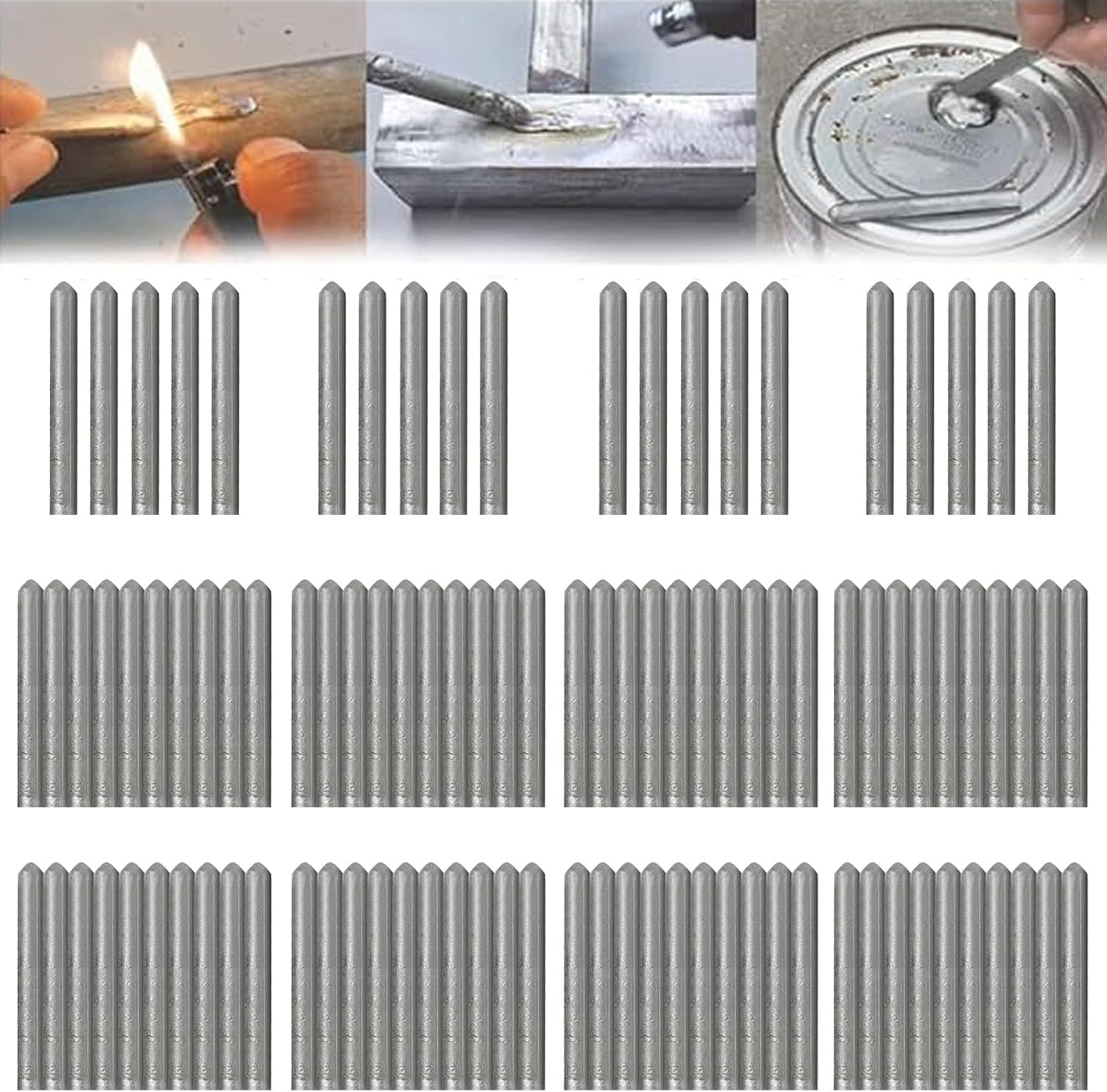 Welding Rods Solder Pipe Tools Low Temperature Aluminum Electrode Rod Universal Easy Melt Welding Rod for Stainless Steel Iron 100pcs