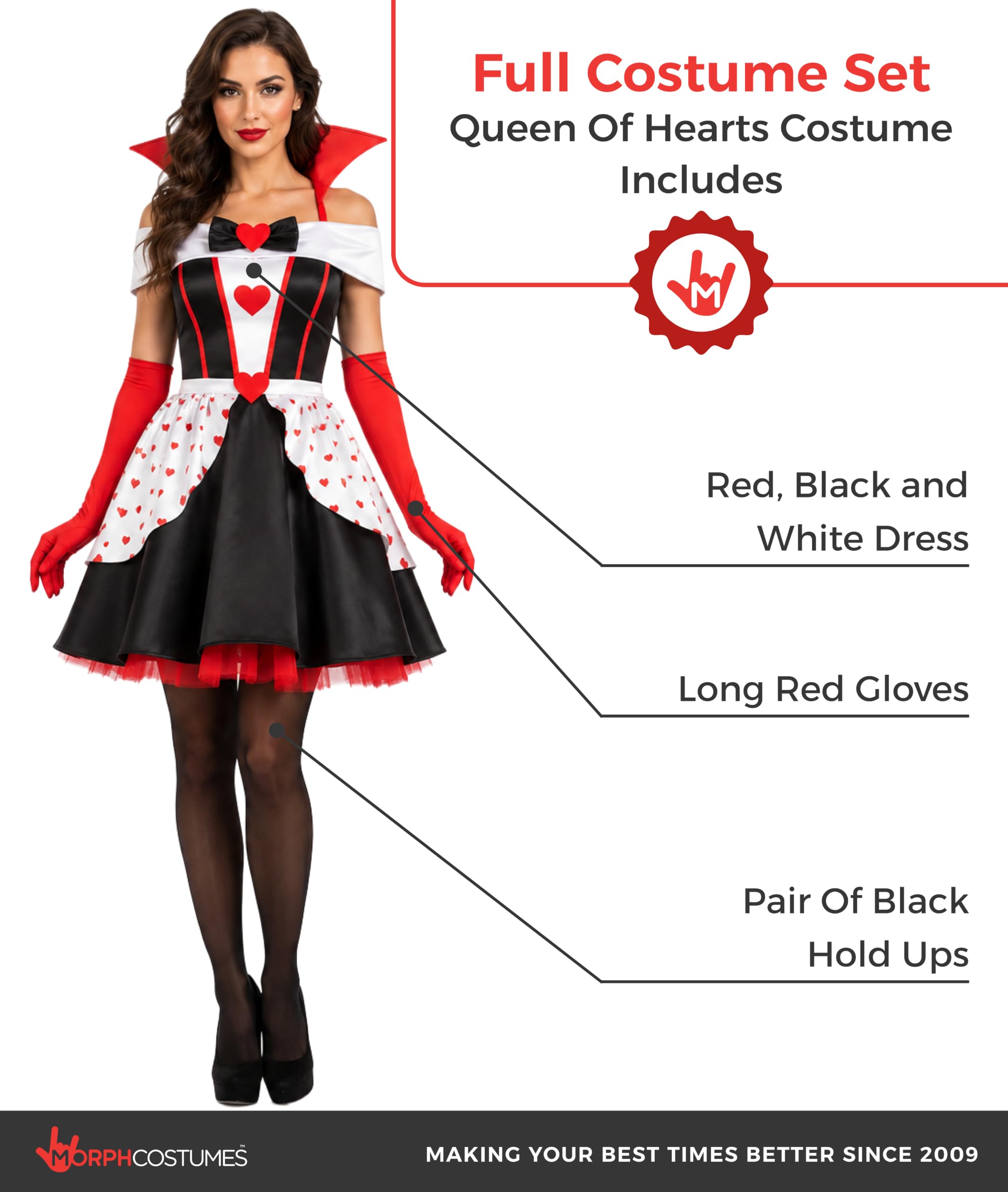 Fun Shack Deguisement Reine de Coeur Femme, Costume Halloween Femme
