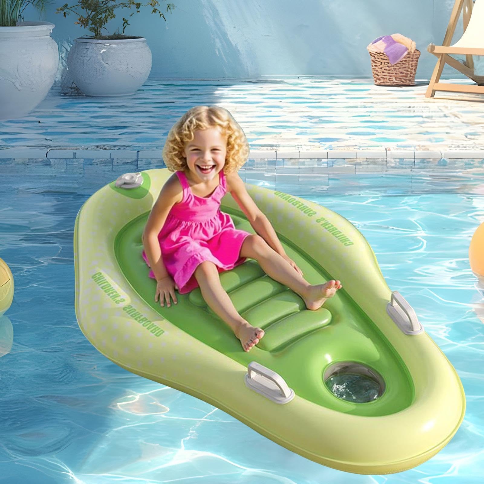 Planches De Bodyboard Gonflables Jouet de bain ergonomique | Planche De Surf Gonflable Avec Poignées pour Garçons Filles Plage Jardin Extérieur Bronzage Parc Lac Été Arrière-cour Sol