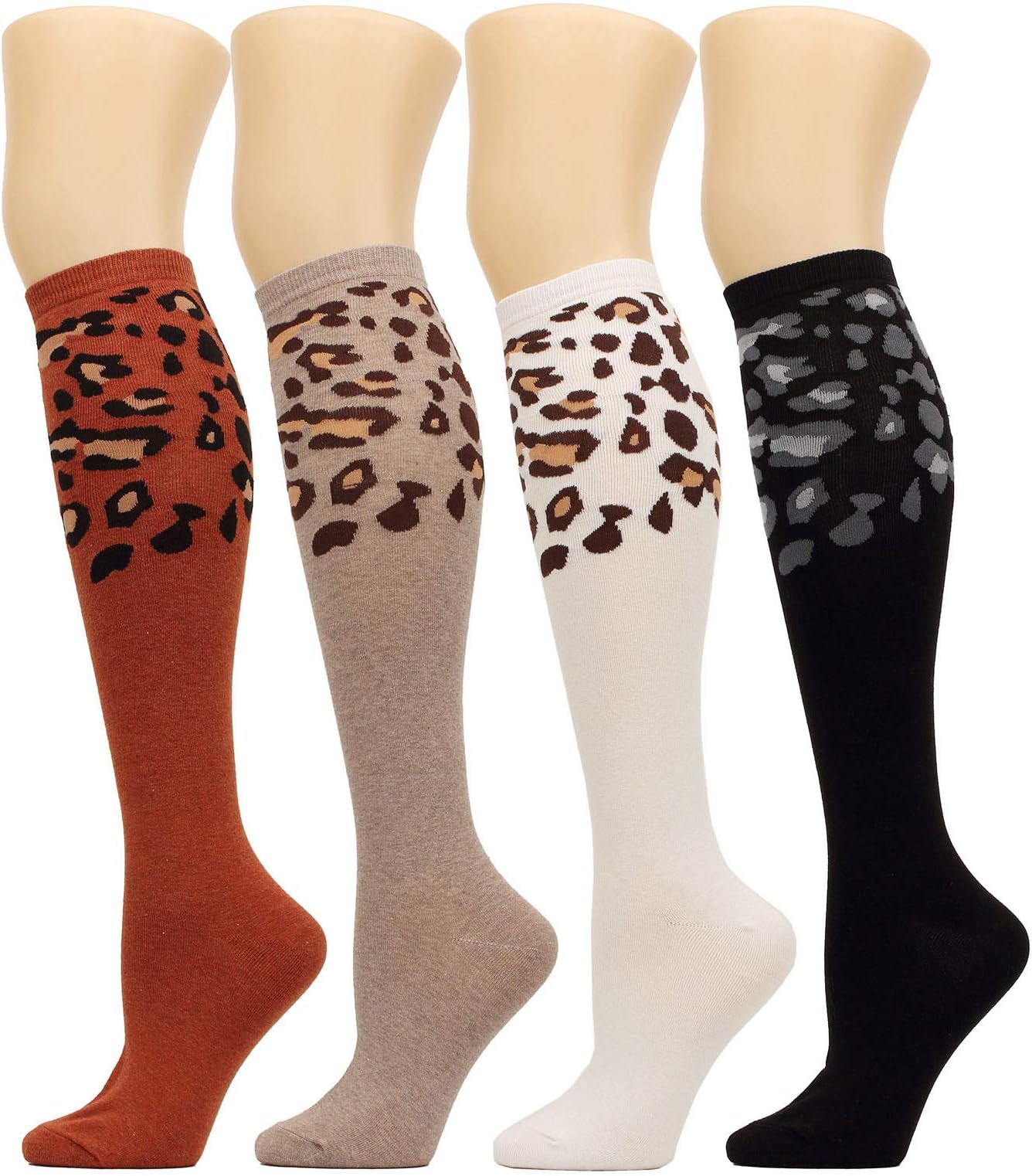 Women's Knee High Socks Luxury Cotton Cable Ribbed Solid Girl Stylish Design Fun