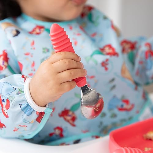 Vista 184 de Bumkins Juego de utensilios para bebé, cucharas de silicona para sumergir, autoalimentación, destete LED para bebés, aprendizaje de entrenador, A1