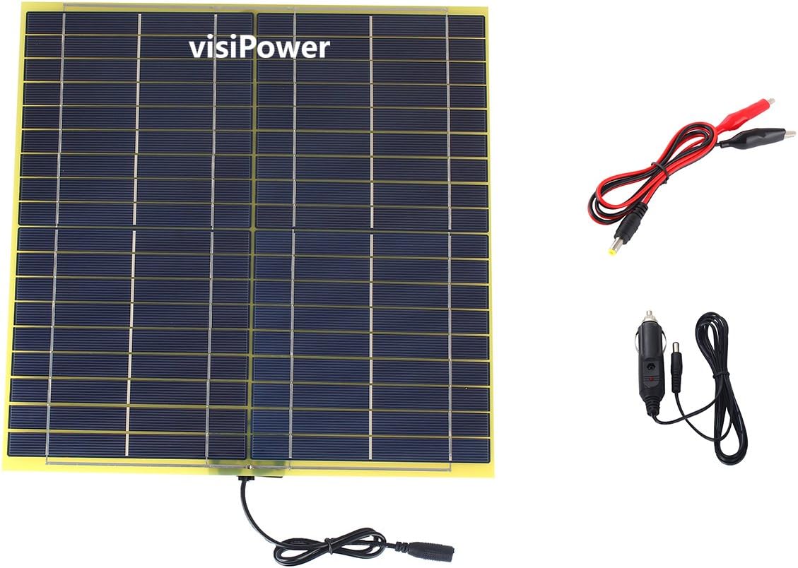 visiPower 15W 18V 850mA Glass Fiber Solar Cell Solar Panel for 12V Car Battery Charger