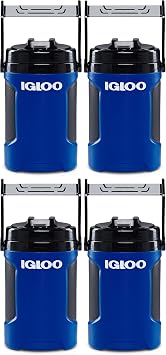 Igloo 1/2 Gallon Blue/Black 2.0 Gallon Plastic Ice Chest Pack of 4