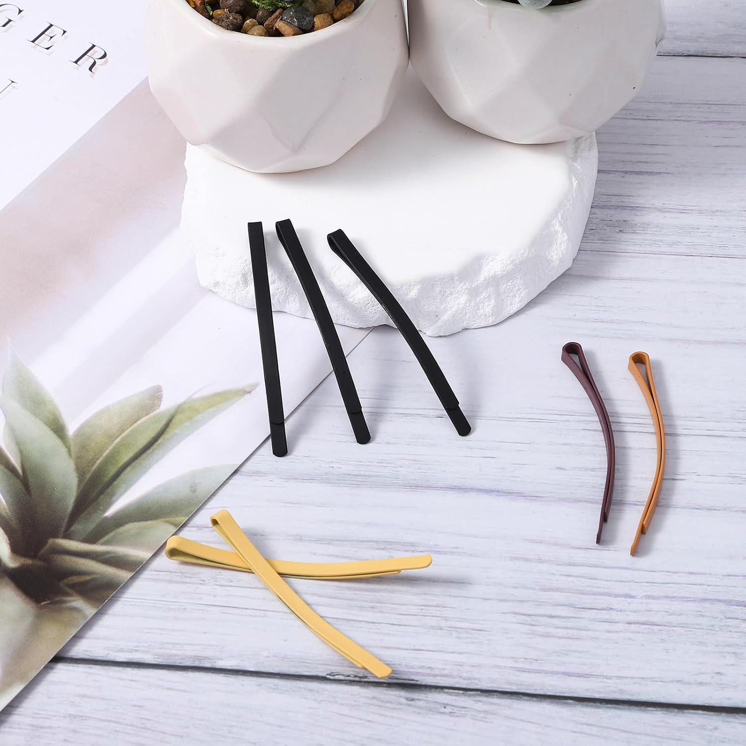 20PCS Long Bobby Pins for Thick Hair Curved Bobby Pins for Women Hair Pins for Styling Metal Hair Clips for Women Multicolor Matte Hairpins Hair Accessories - Image 5