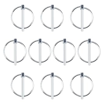 INCREWAY 3/16 Lynch Pin, 10 Pcs Carbon Steel Linch pins with Ring Heavy Duty Quick Release L-Pin Lock for Bike Boat Farm Tractors Trailers Trucks Dia 4.5mm*Length 36mm