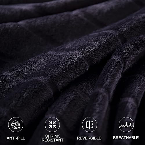 Miniatura 5 de Bertte Manta de Tiro, 330 GSM Súper Suave Ligera de Lujo Mantas de Forro Polar para Sofá Sillón Cama Ultra Lujosa Cálida y Acogedora para Todas las