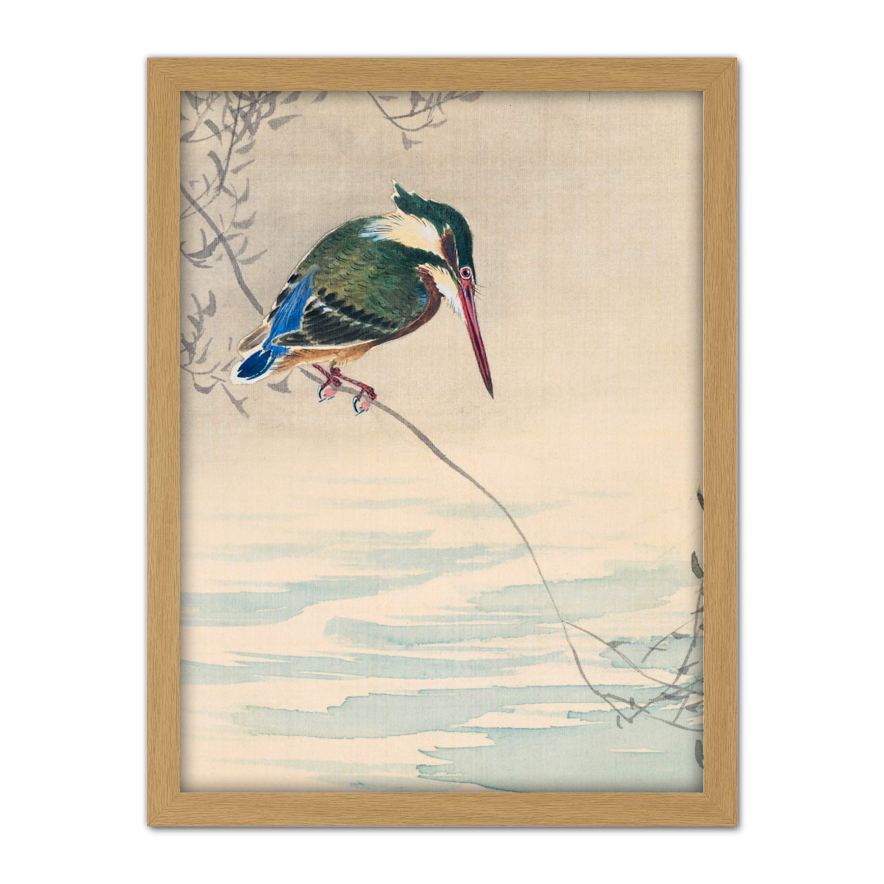 Artery8 Ohara Koson Kingfisher Bird Japanese Painting Artwork Framed Wall Art Print 18X24 Inch