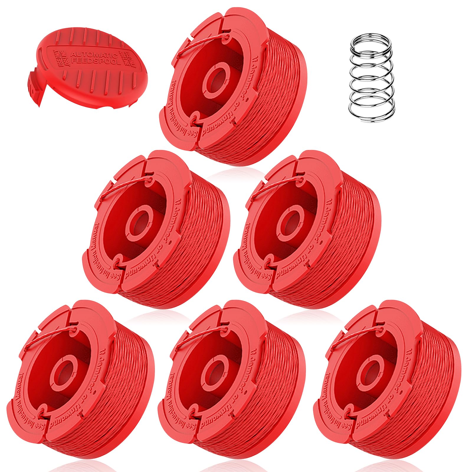 CMZST080/CMZST0803 Compatible con los modelos Craftsman: CMCST910 Series Craftsman, CMCST910M, línea de recortadora de cuerdas de 20 pies 0.08 pulgadas, línea giratoria, carrete de 6 líneas + 1 tapa +
